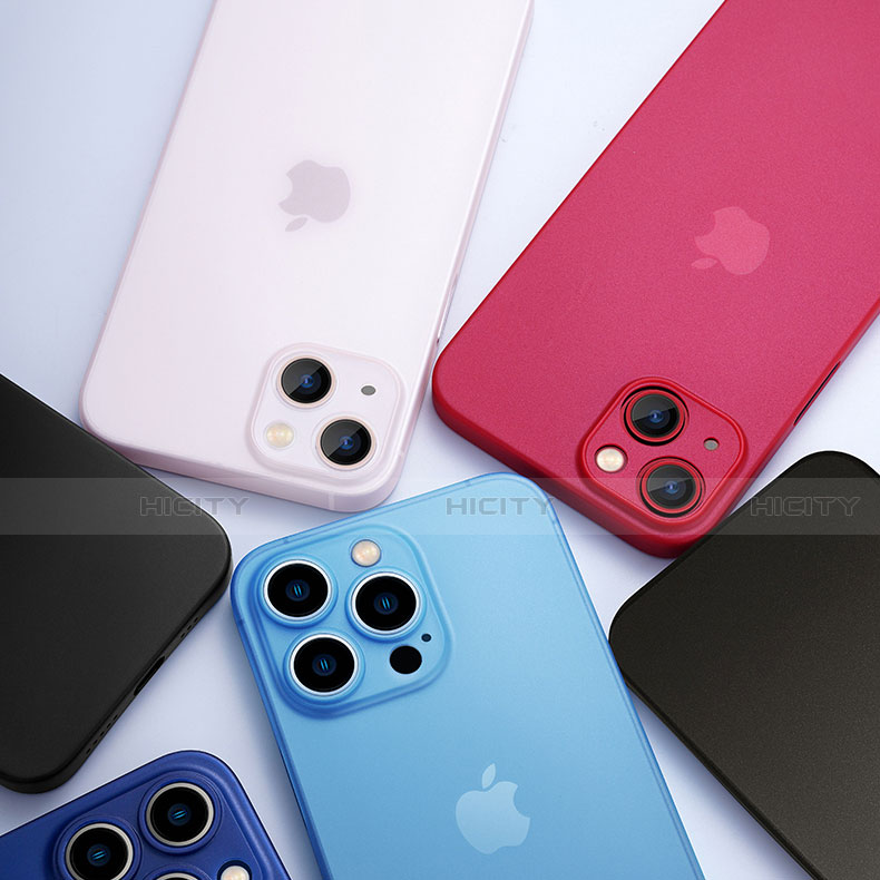 Apple iPhone 15用極薄ケース クリア透明 プラスチック 質感もマットU02 アップル 