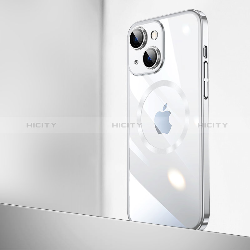 Apple iPhone 15用ハードカバー クリスタル 透明 Mag-Safe 磁気 Magnetic QC2 アップル 