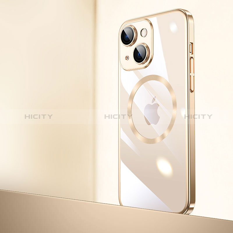 Apple iPhone 15用ハードカバー クリスタル 透明 Mag-Safe 磁気 Magnetic QC2 アップル 