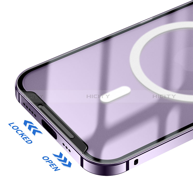 Apple iPhone 15 Plus用ケース 高級感 手触り良い メタル兼プラスチック バンパー Mag-Safe 磁気 Magnetic LK1 アップル 