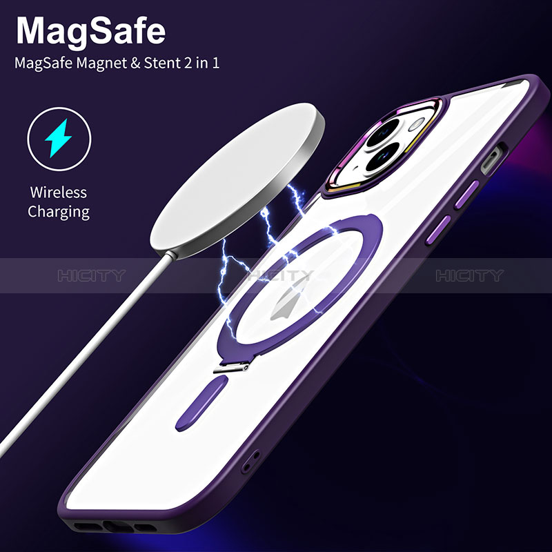 Apple iPhone 15 Plus用極薄ソフトケース シリコンケース 耐衝撃 全面保護 クリア透明 カバー Mag-Safe 磁気 Magnetic SD1 アップル 