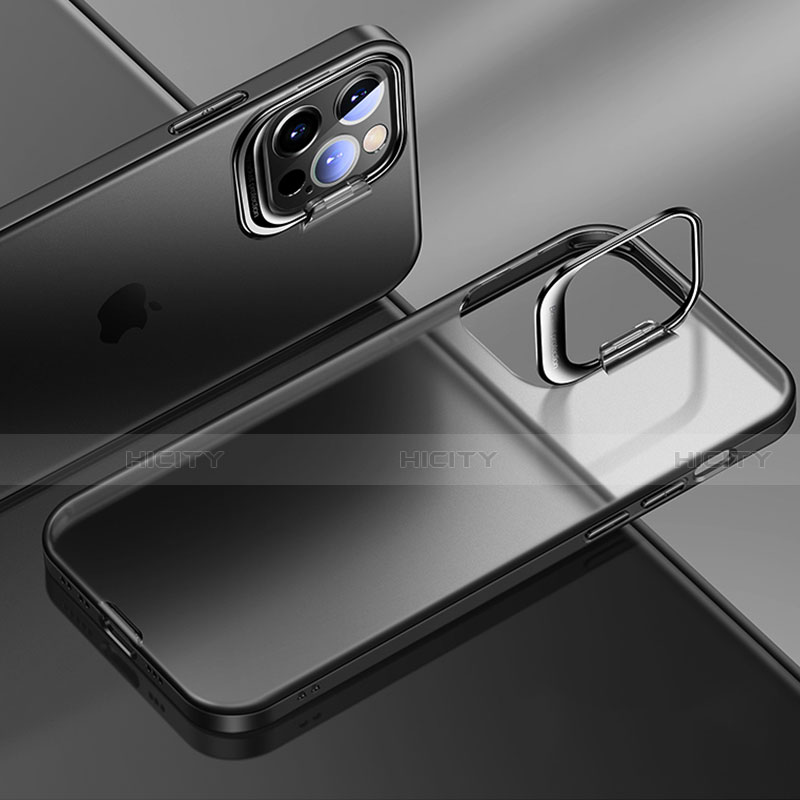 Apple iPhone 15 Pro用極薄ケース クリア透明 プラスチック 質感もマットU08 アップル ブラック