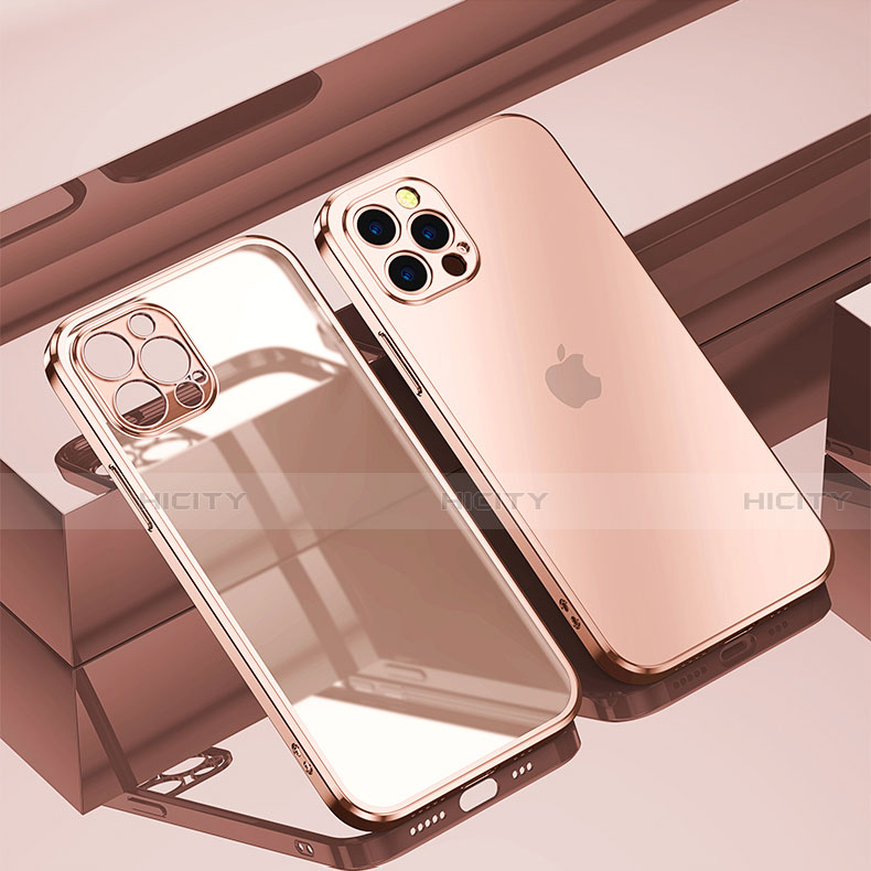 Apple iPhone 15 Pro用極薄ソフトケース シリコンケース 耐衝撃 全面保護 クリア透明 H11 アップル ローズゴールド