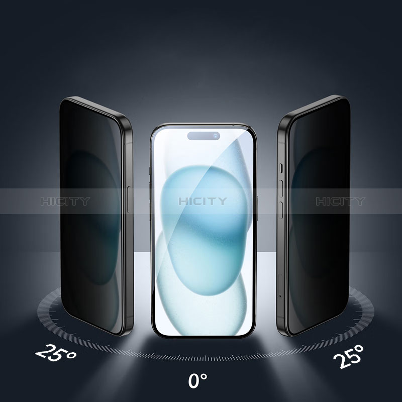 Apple iPhone 15 Pro用反スパイ 強化ガラス 液晶保護フィルム S01 アップル クリア