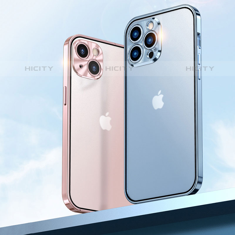 Apple iPhone 15 Pro Max用ケース 高級感 手触り良い アルミメタル 製の金属製 360度 フルカバーバンパー 鏡面 カバー M01 アップル 