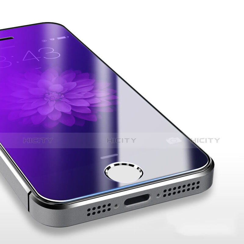 Apple iPhone 5S用アンチグレア ブルーライト 強化ガラス 液晶保護フィルム B04 アップル ネイビー