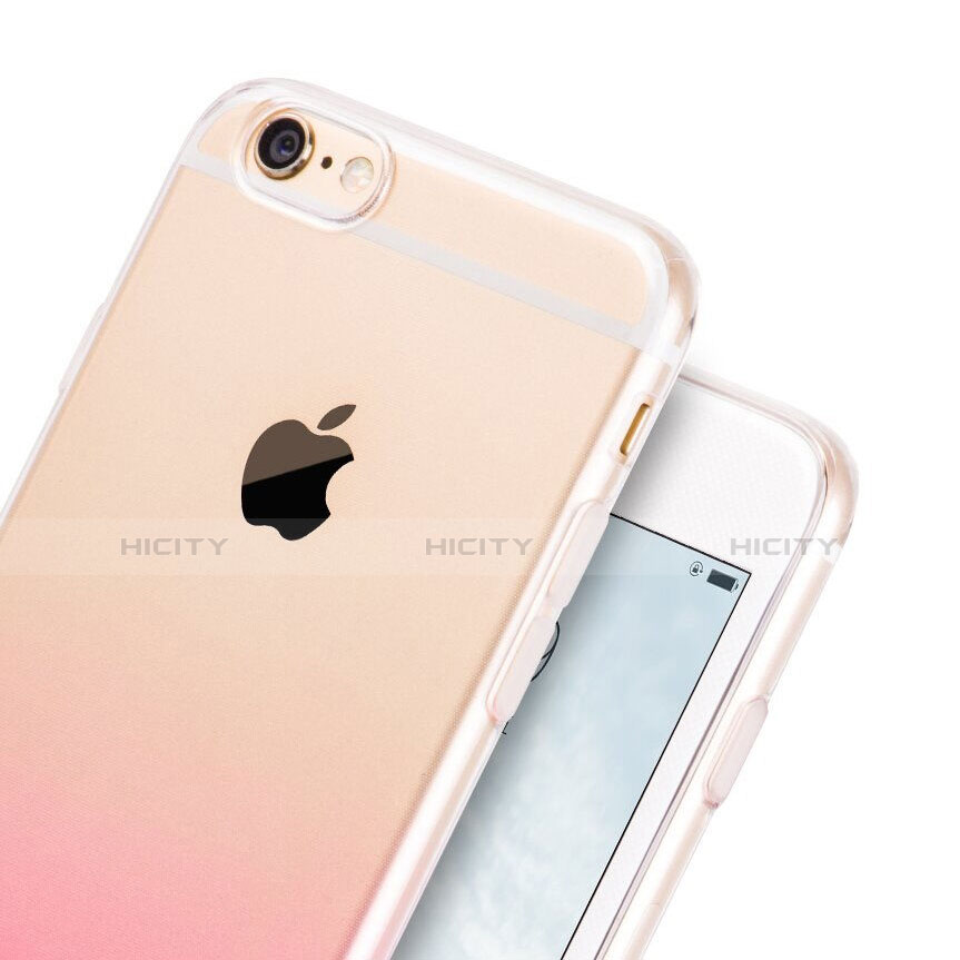 Apple iPhone 6用極薄ソフトケース グラデーション 勾配色 クリア透明 Z01 アップル ピンク