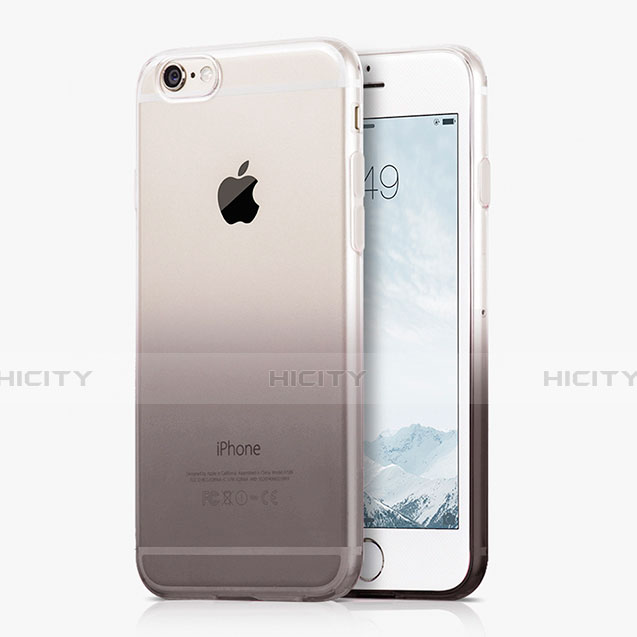 Apple iPhone 6用極薄ソフトケース グラデーション 勾配色 クリア透明 Z01 アップル グレー