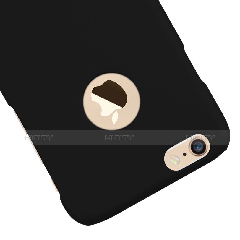 Apple iPhone 6用ハードケース プラスチック 質感もマット ロゴを表示します アップル ブラック