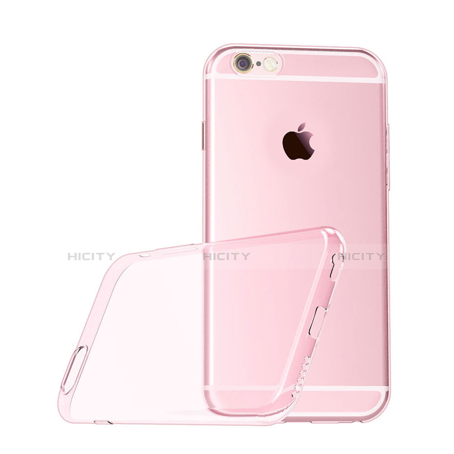 Apple iPhone 6用極薄ソフトケース クリア透明 シリコンケース 耐衝撃 全面保護 アップル ピンク