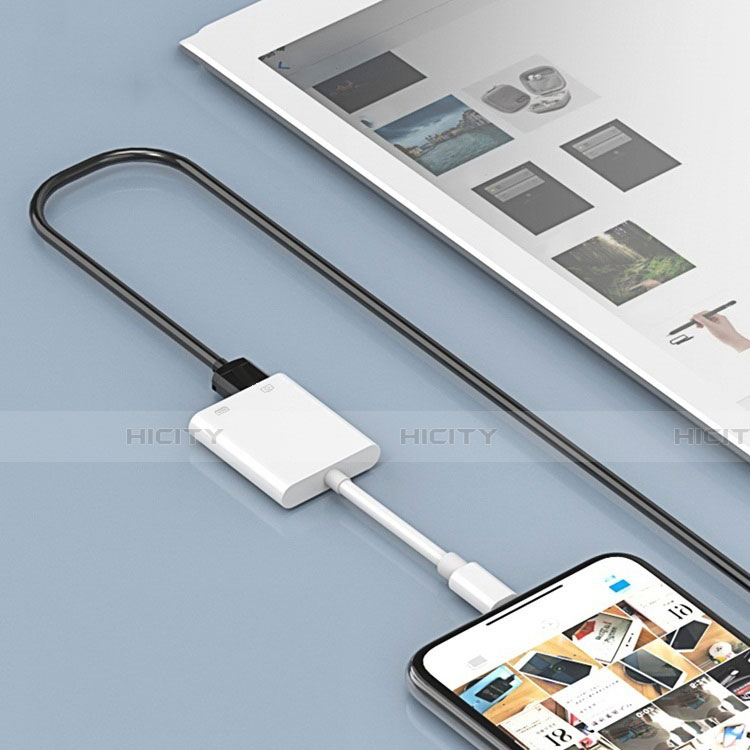 Apple iPhone 6 Plus用Lightning to USB OTG 変換ケーブルアダプタ H01 アップル ホワイト