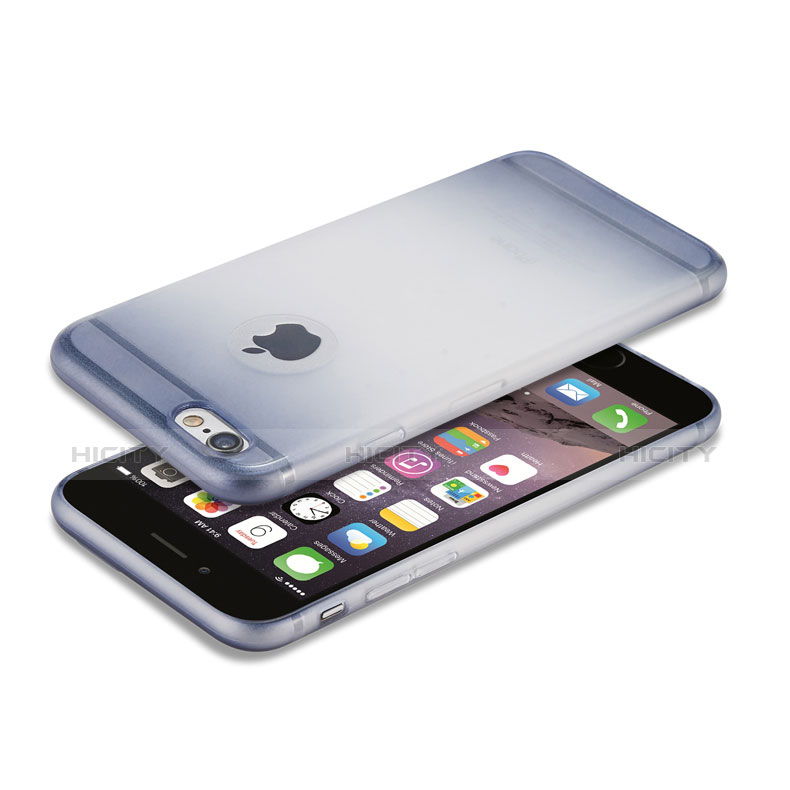 Apple iPhone 6 Plus用極薄ソフトケース グラデーション 勾配色 クリア透明 G01 アップル ネイビー