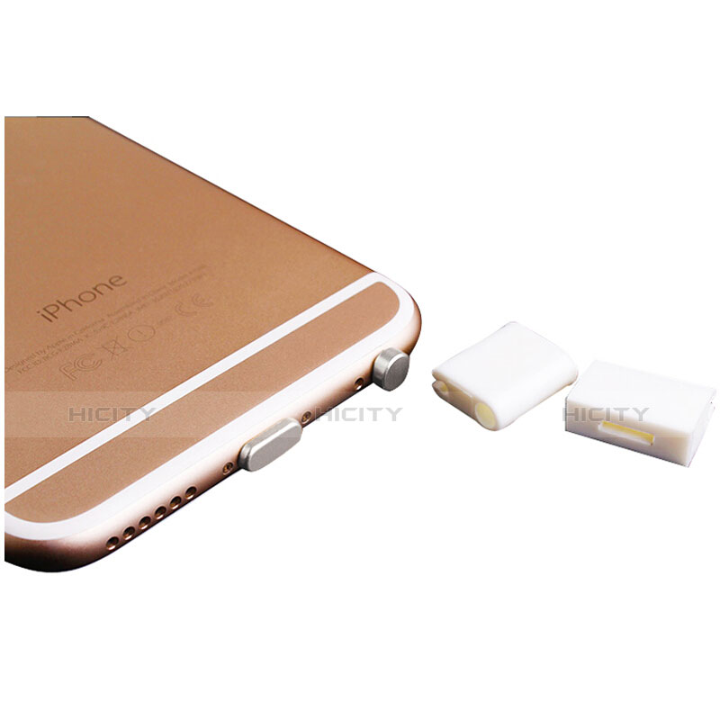 Apple iPhone 6 Plus用アンチ ダスト プラグ キャップ ストッパー Lightning USB J02 アップル シルバー
