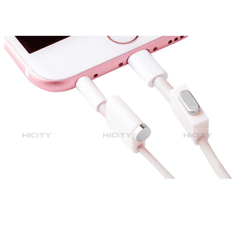 Apple iPhone 6 Plus用アンチ ダスト プラグ キャップ ストッパー Lightning USB J02 アップル シルバー