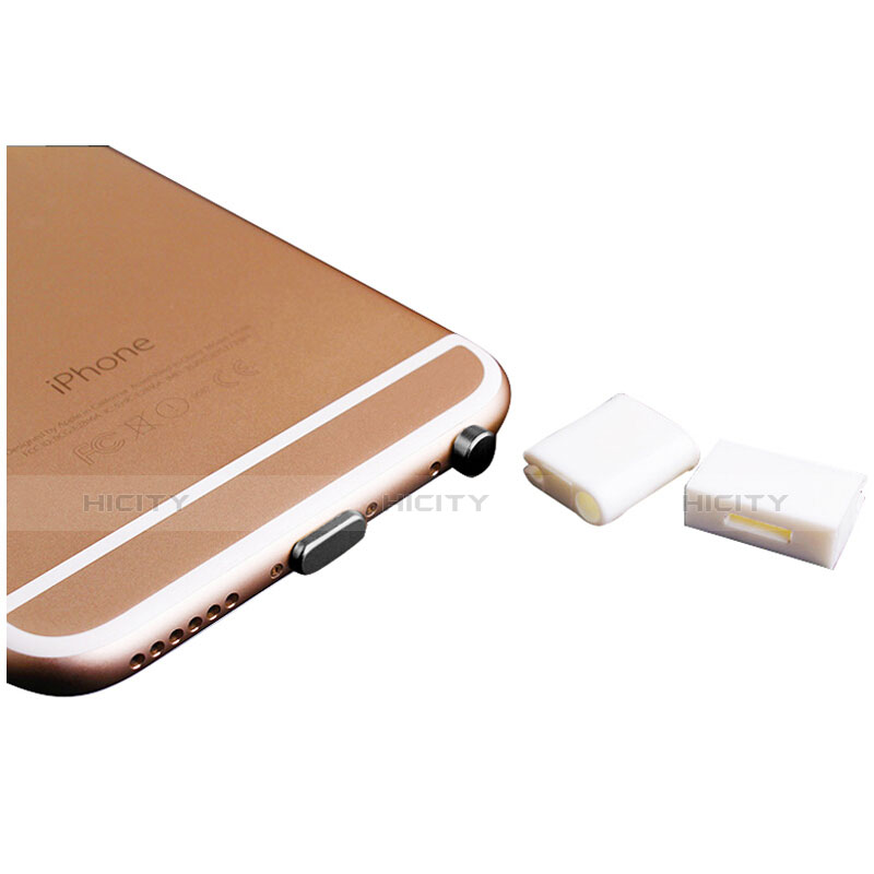 Apple iPhone 6 Plus用アンチ ダスト プラグ キャップ ストッパー Lightning USB J02 アップル ブラック