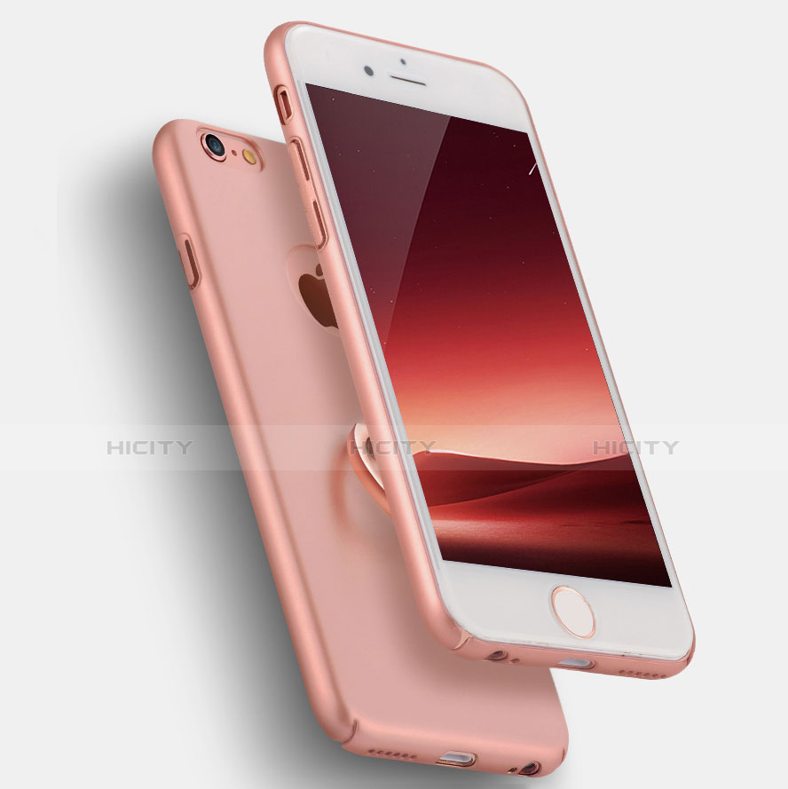 Apple iPhone 6S用ハードケース プラスチック 質感もマット アンド指輪 A02 アップル ピンク