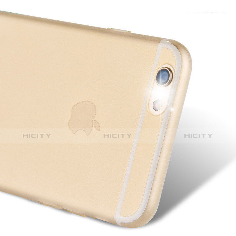 Apple iPhone 6S用極薄ケース クリア透明 質感もマット アップル ゴールド