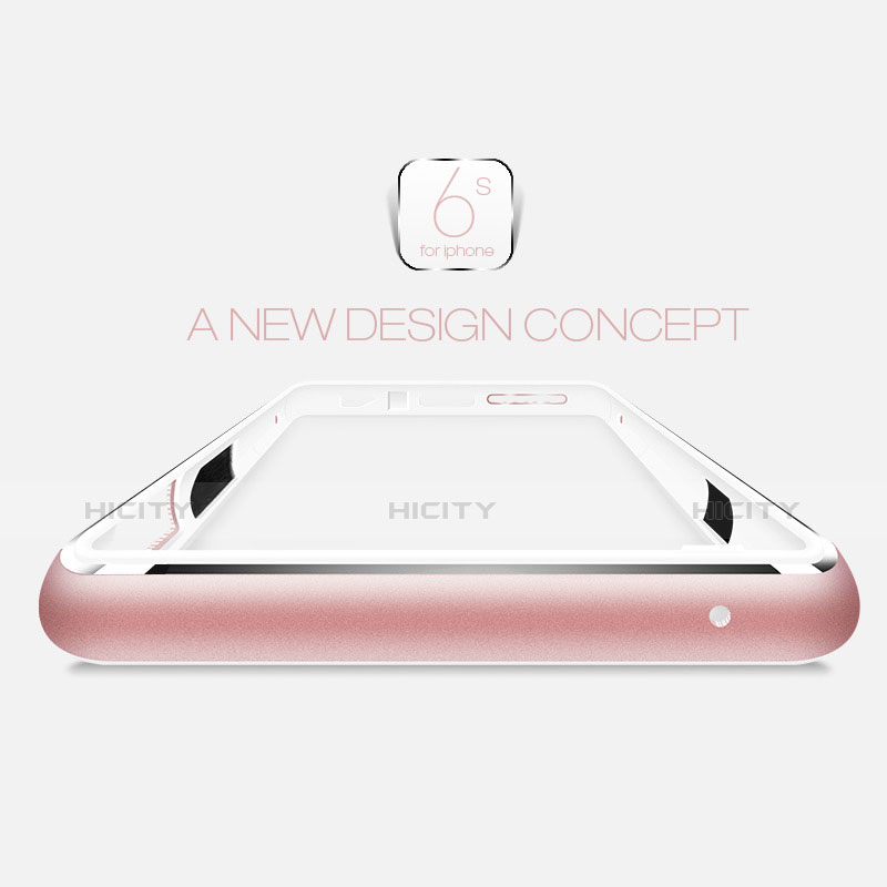 Apple iPhone 6S用ケース 高級感 手触り良い アルミメタル 製の金属製 バンパー アップル ピンク