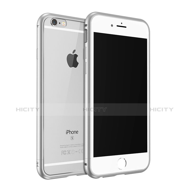 Apple iPhone 6S用ケース 高級感 手触り良い アルミメタル 製の金属製 バンパー アップル シルバー