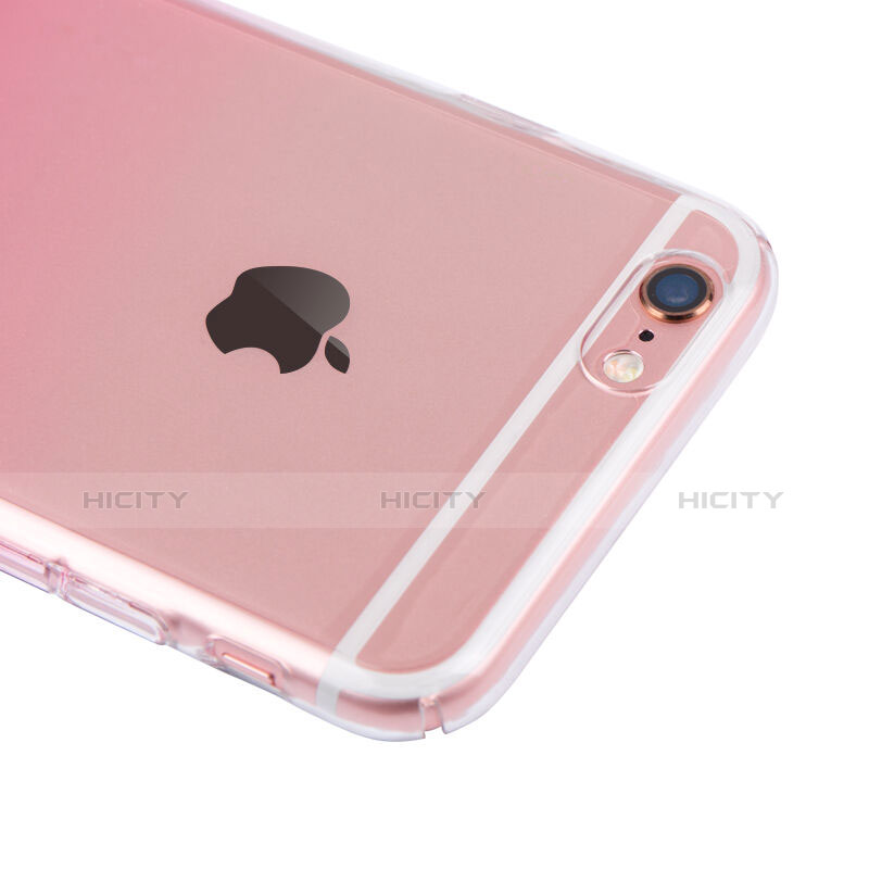 Apple iPhone 6S用極薄ソフトケース グラデーション 勾配色 クリア透明 Z01 アップル ピンク