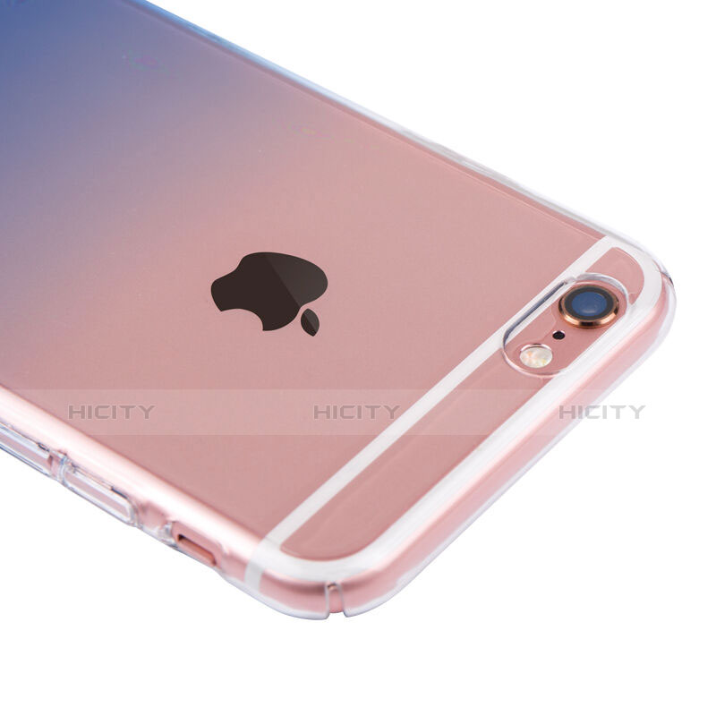 Apple iPhone 6S用極薄ソフトケース グラデーション 勾配色 クリア透明 Z01 アップル ネイビー