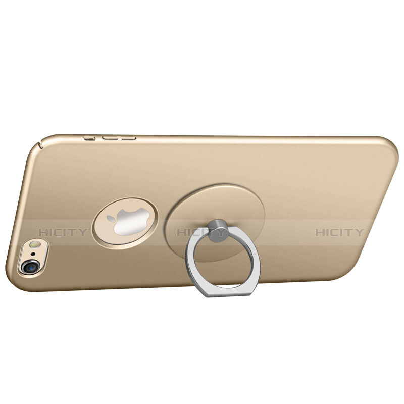 Apple iPhone 6S用ハードケース プラスチック 質感もマット ロゴを表示します アンド指輪 アップル ゴールド