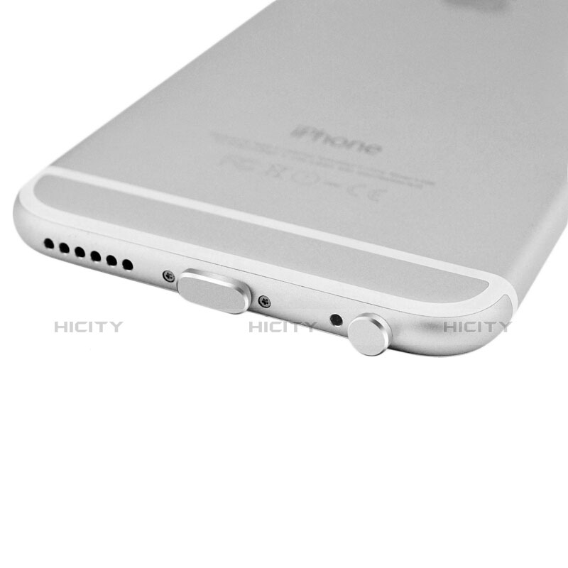 Apple iPhone 6S用アンチ ダスト プラグ キャップ ストッパー Lightning USB J01 アップル シルバー