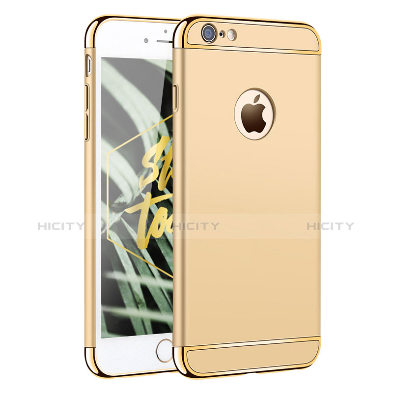 Apple iPhone 6S Plus用ケース 高級感 手触り良い メタル兼プラスチック バンパー M01 アップル ゴールド