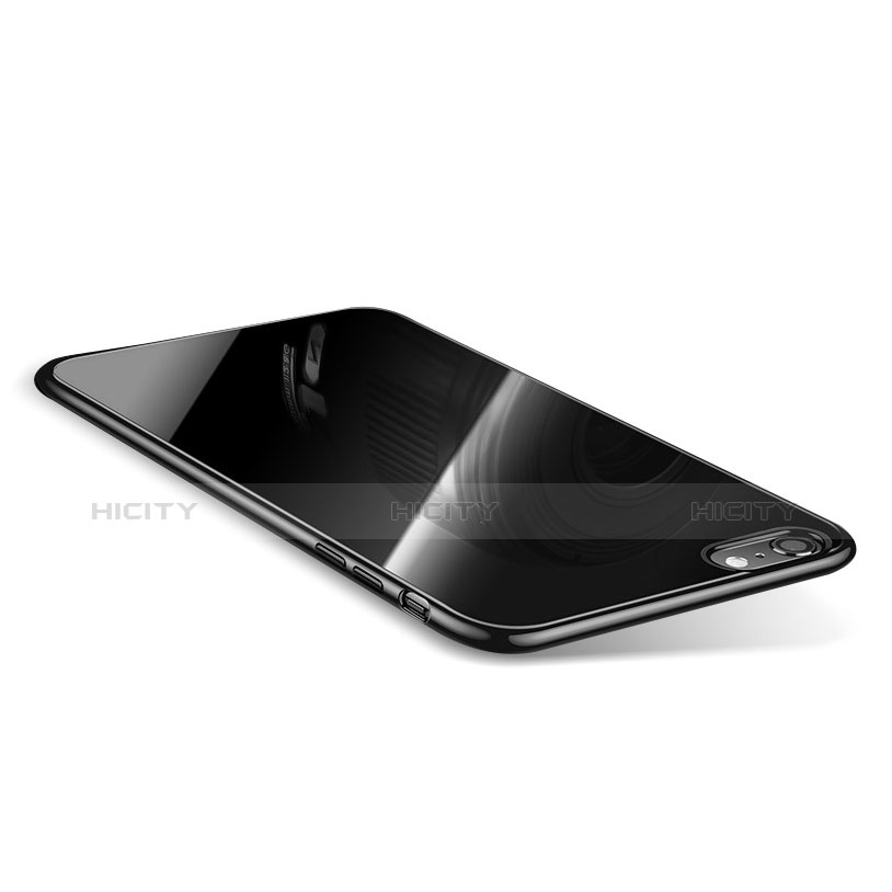 Apple iPhone 6S Plus用極薄ソフトケース シリコンケース 耐衝撃 全面保護 クリア透明 T08 アップル ブラック