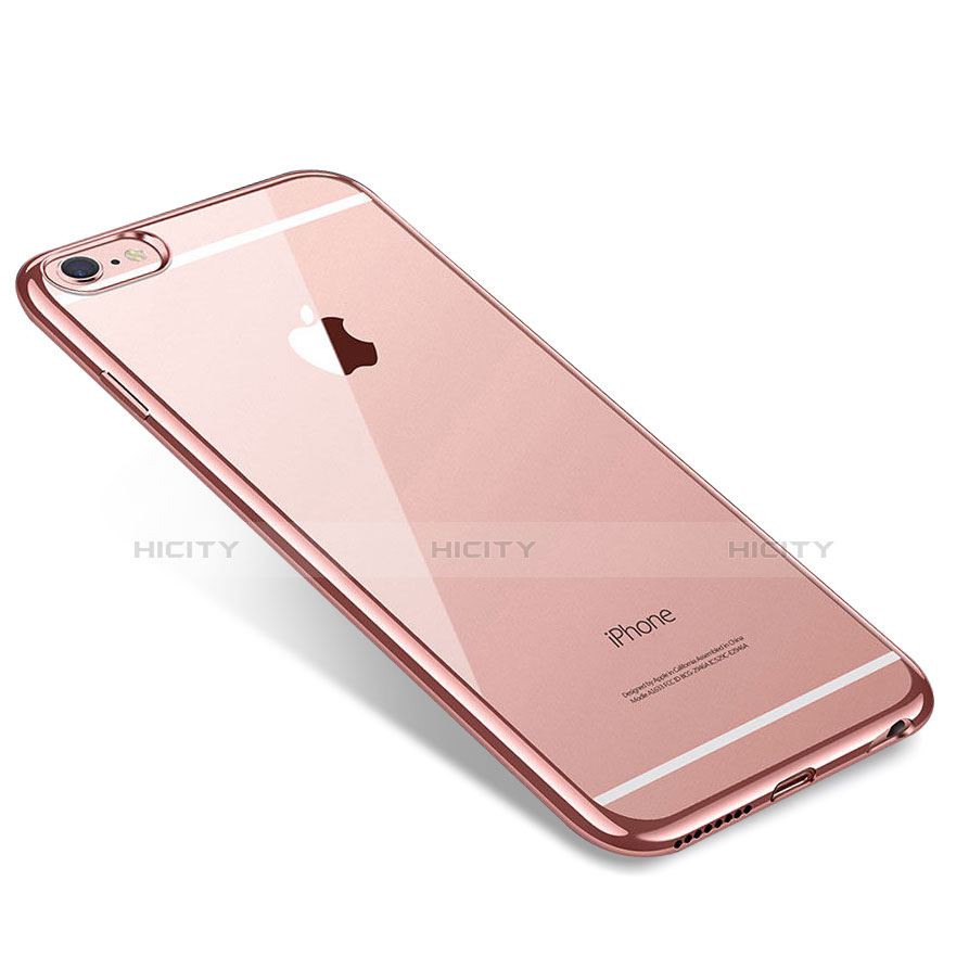 Apple iPhone 6S Plus用極薄ソフトケース シリコンケース 耐衝撃 全面保護 クリア透明 T09 アップル ローズゴールド