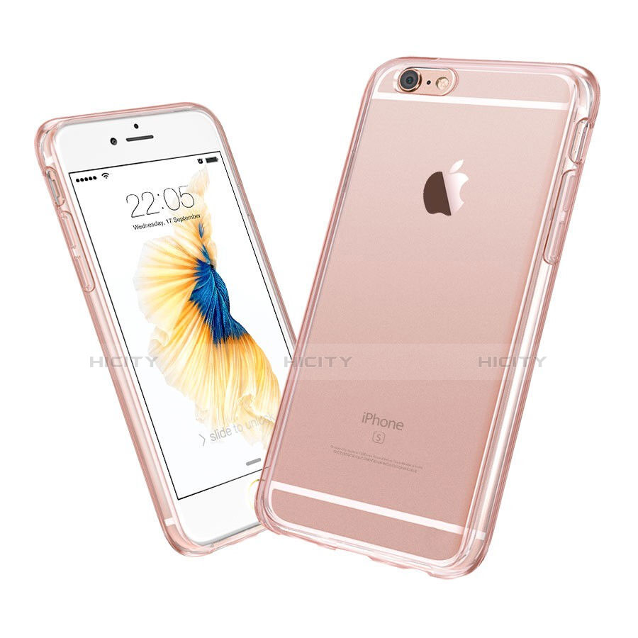 Apple iPhone 6S Plus用極薄ソフトケース シリコンケース 耐衝撃 全面保護 クリア透明 アップル ローズゴールド