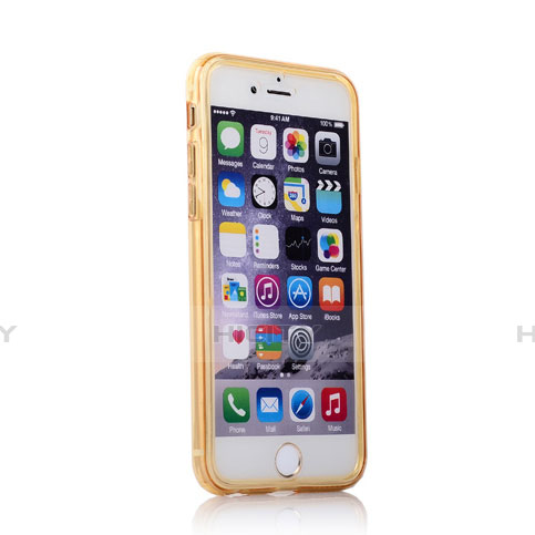 Apple iPhone 6S Plus用ソフトケース フルカバー クリア透明 アップル ゴールド