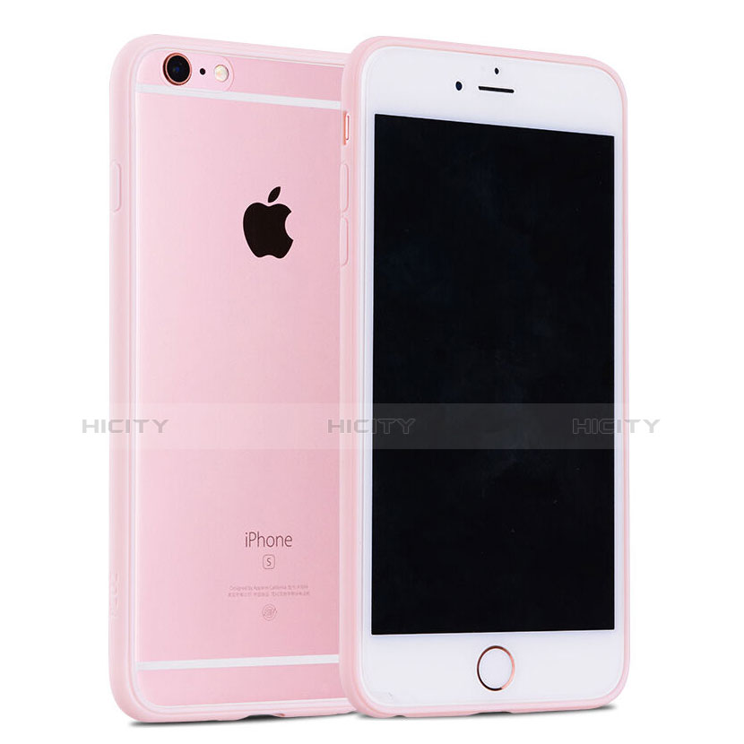 Apple iPhone 6S Plus用ハイブリットバンパーケース クリア透明 プラスチック アップル ピンク