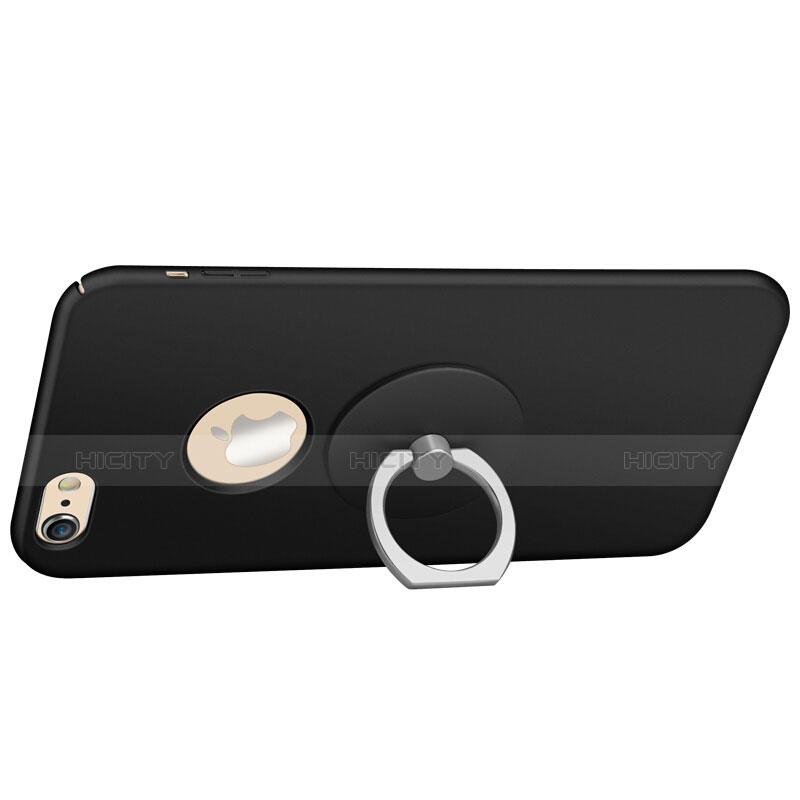 Apple iPhone 6S Plus用ハードケース プラスチック 質感もマット ロゴを表示します アンド指輪 アップル ブラック
