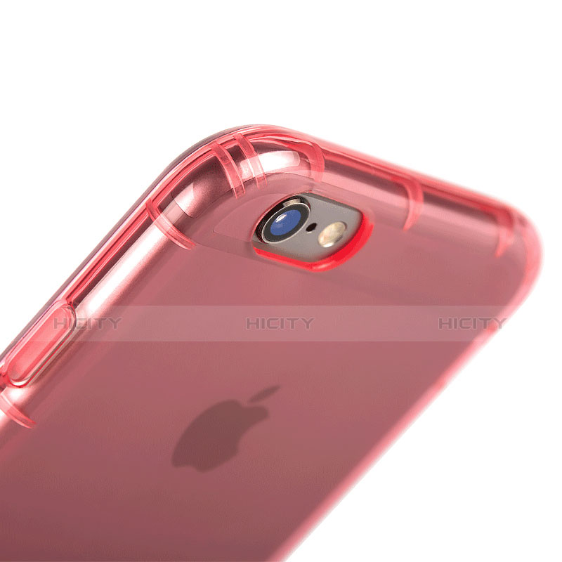 Apple iPhone 6S Plus用極薄ソフトケース シリコンケース 耐衝撃 全面保護 クリア透明 T06 アップル ピンク