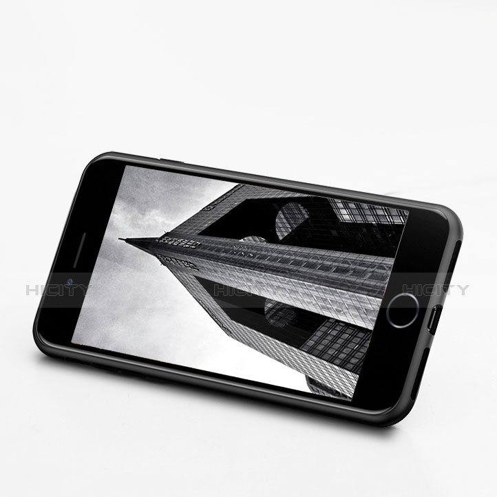 Apple iPhone 7用シリコンケース ソフトタッチラバー ともにホルダー S01 アップル ブラック