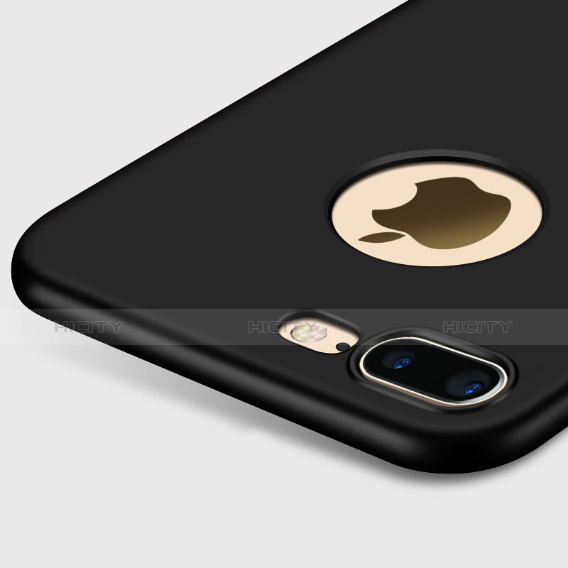 Apple iPhone 7 Plus用ハードケース プラスチック 質感もマット ロゴを表示します アップル ブラック