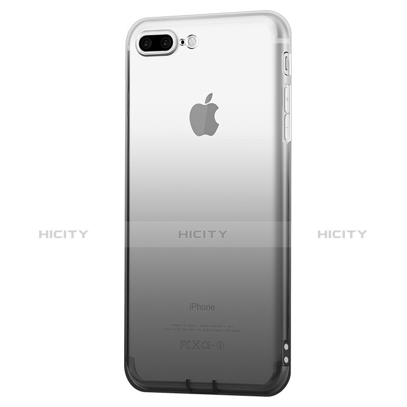 Apple iPhone 7 Plus用極薄ソフトケース グラデーション 勾配色 クリア透明 G01 アップル グレー