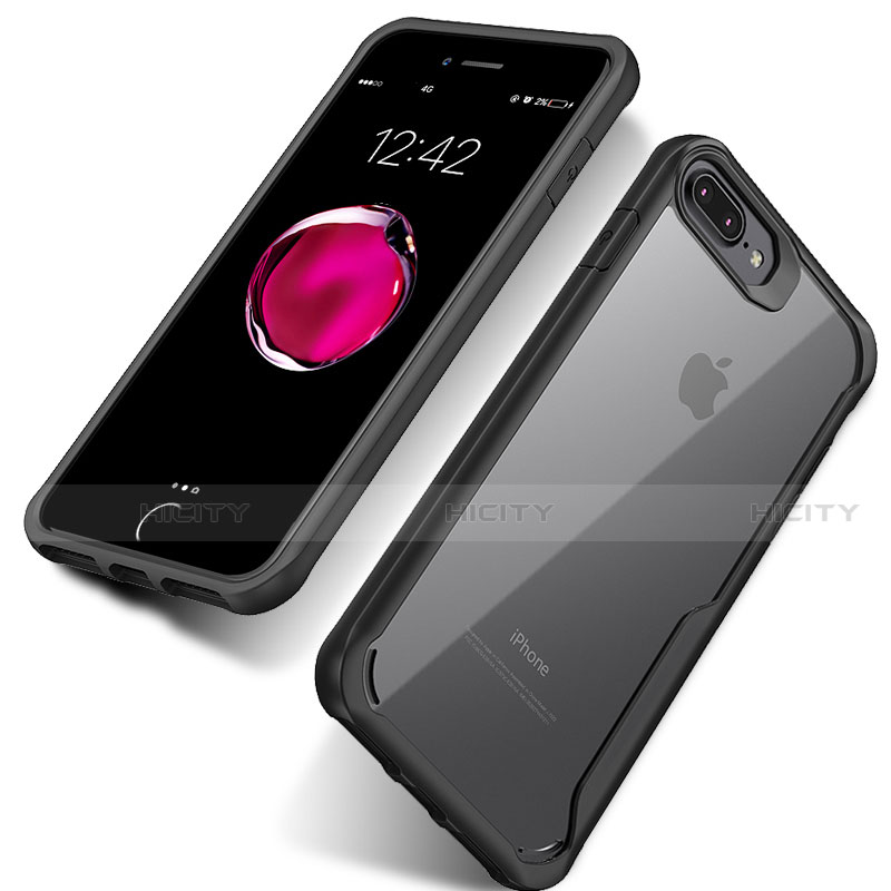 Apple iPhone 7 Plus用バンパーケース クリア透明 アップル ブラック