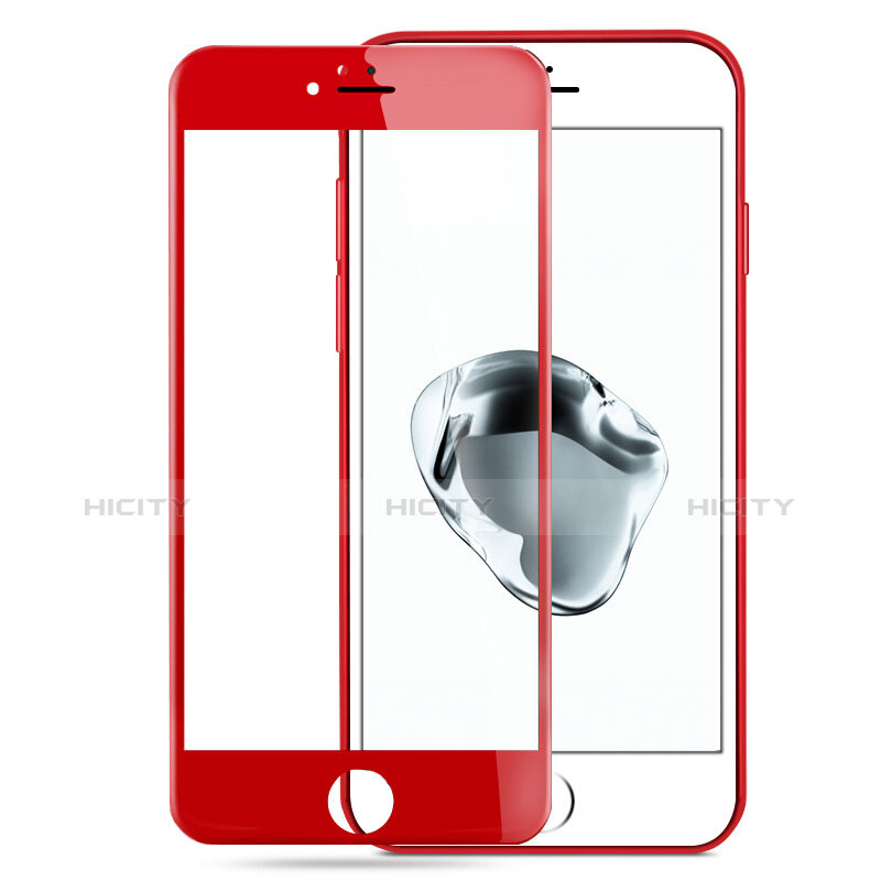 Apple iPhone 7 Plus用強化ガラス フル液晶保護フィルム アップル レッド