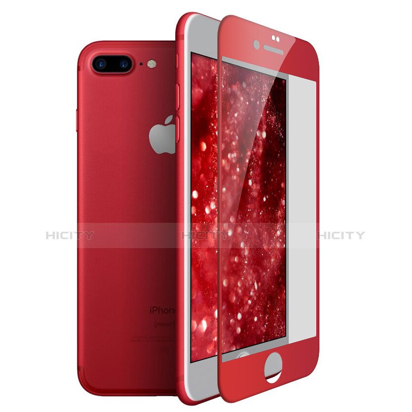 Apple iPhone 7 Plus用強化ガラス フル液晶保護フィルム F24 アップル レッド