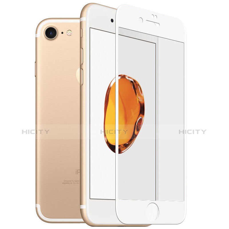 Apple iPhone 8用強化ガラス フル液晶保護フィルム F18 アップル ホワイト