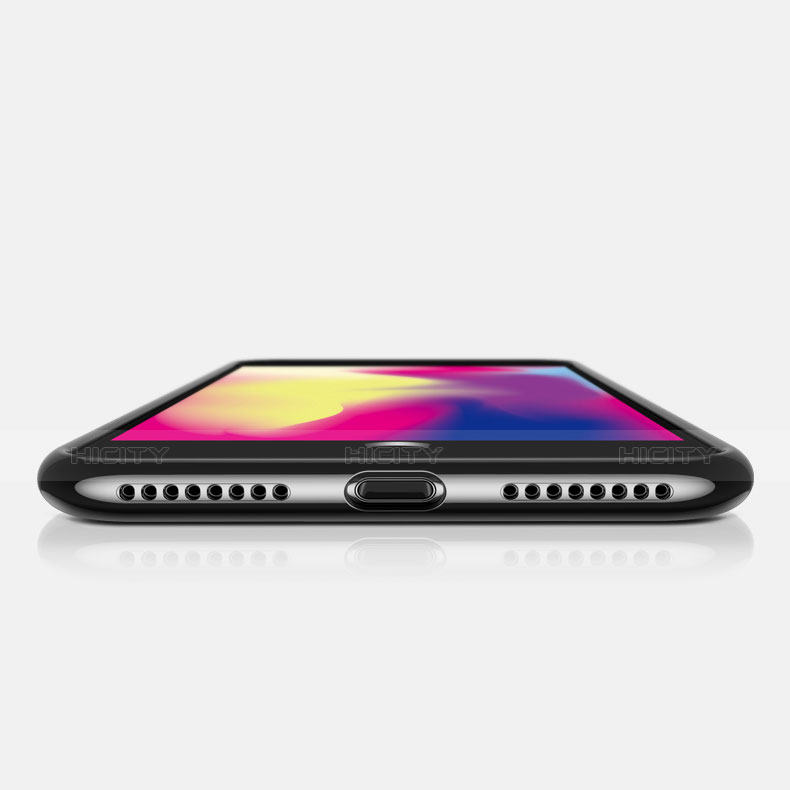 Apple iPhone 8 Plus用極薄ソフトケース シリコンケース 耐衝撃 全面保護 クリア透明 A17 アップル ブラック