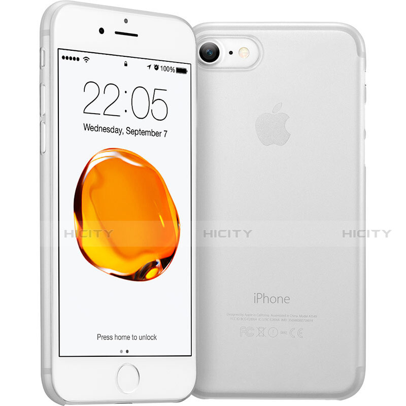 Apple iPhone SE (2020)用極薄ケース クリア透明 プラスチック 質感もマット アップル ホワイト