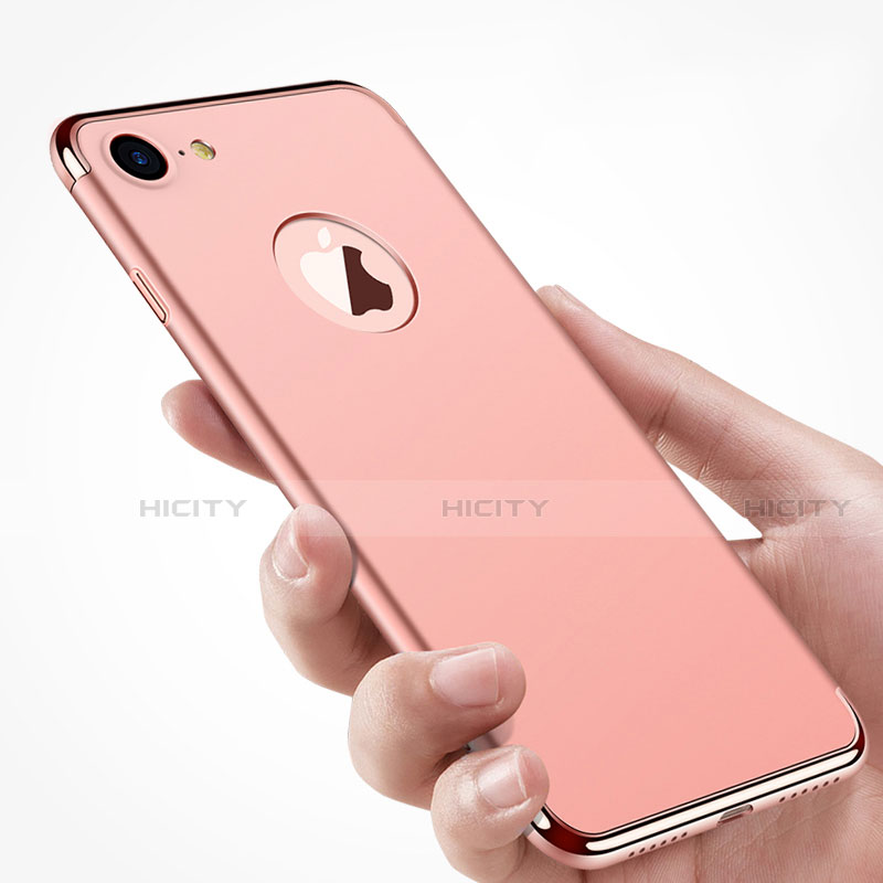 Apple iPhone SE (2020)用ケース 高級感 手触り良い メタル兼プラスチック バンパー M02 アップル ローズゴールド