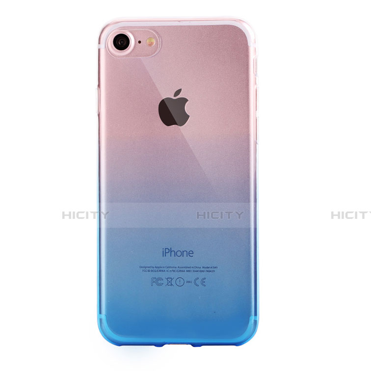 Apple iPhone SE (2020)用極薄ソフトケース グラデーション 勾配色 クリア透明 G01 アップル ネイビー