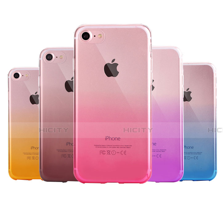 Apple iPhone SE (2020)用極薄ソフトケース グラデーション 勾配色 クリア透明 G01 アップル 