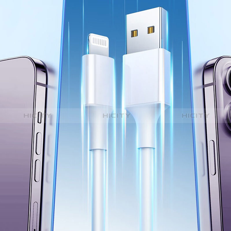 Apple iPhone SE3 (2022)用Lightning USBケーブル 充電ケーブル H01 アップル ホワイト