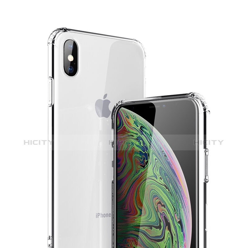 Apple iPhone X用極薄ソフトケース シリコンケース 耐衝撃 全面保護 クリア透明 R02 アップル クリア