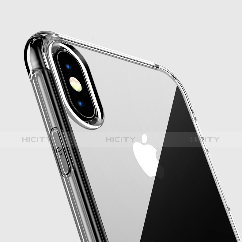 Apple iPhone X用極薄ソフトケース シリコンケース 耐衝撃 全面保護 クリア透明 C17 アップル クリア